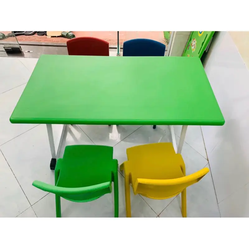 ￼Bàn mầm non, chân vuông , bàn học cho bé siêu đẹp kt 90*50*50cm (KO GHẾ) 0