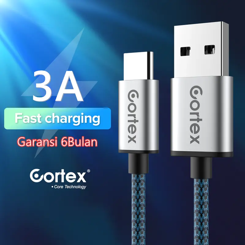 Cortex Power - KE-212 Kabel Data Type-C To USB Cable For Tipe-C Quick Charge 3A Fast Charging 120CM 1.2M 0