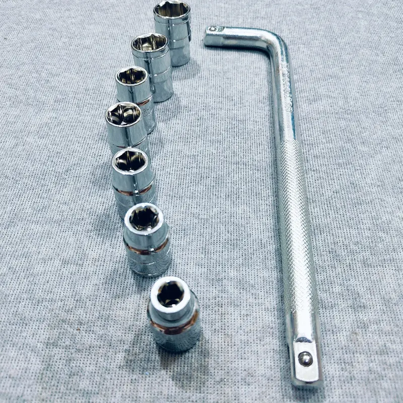 Bộ 7 đầu tuýp ngắn 8-19mm và cần cong L dùng để sửa chữa ôtô, xe máy 1