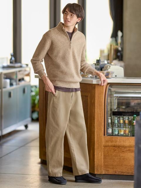 Áo Len Cổ Trụ Nửa Khóa Kéo Mềm Mại Cho Nam Nữ Half-Zip Menswear