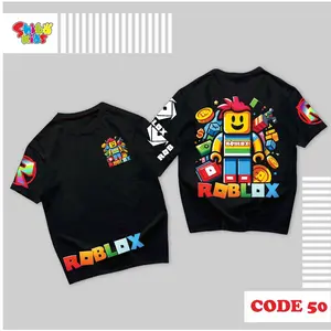 SHIBAKIDS Kaos Anak Laki-laki Roblox Hitam Usia 3-14 Tahun Bahan Katun Combed 24s Ukuran M-4XL Fashion Terbaru Full DTF High Quality PREMIUM
