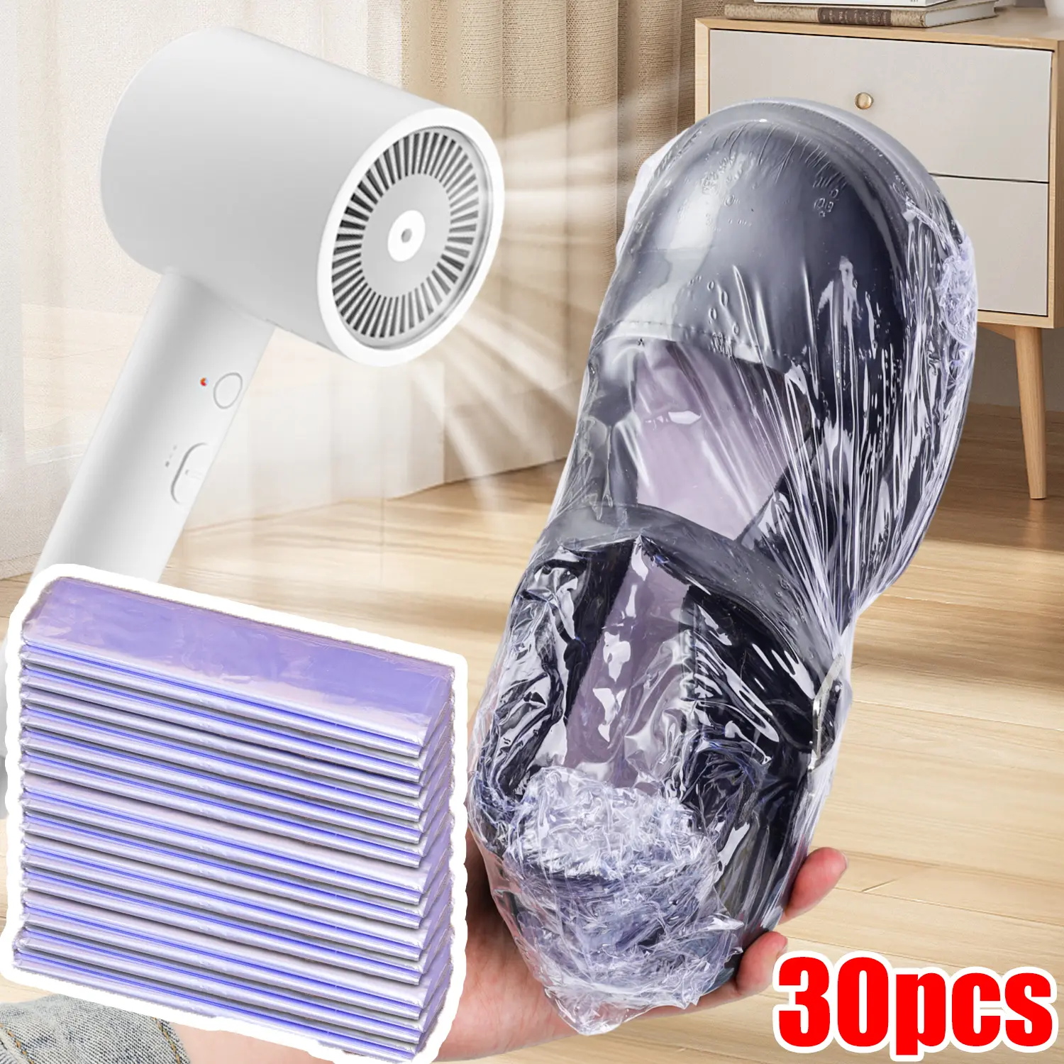 30pcs Heat Shrinkable Film Shoe Bag Transparent Sealing Film Dustproof Waterproof Multipurpose Home Storage Bags