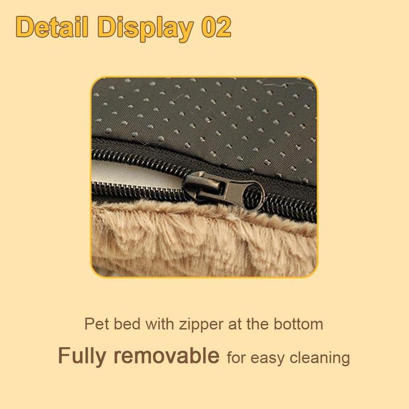 Soft Plush Pet Bed, 1 Count Removable Washable Pet Bed, High Elasticity Pet Rest Bed, Suitable for Small Medium Dogs and Cats 4