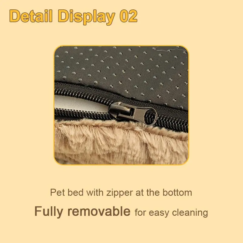 Soft Plush Pet Bed, 1 Count Removable Washable Pet Bed, High Elasticity Pet Rest Bed, Suitable for Small Medium Dogs and Cats 4