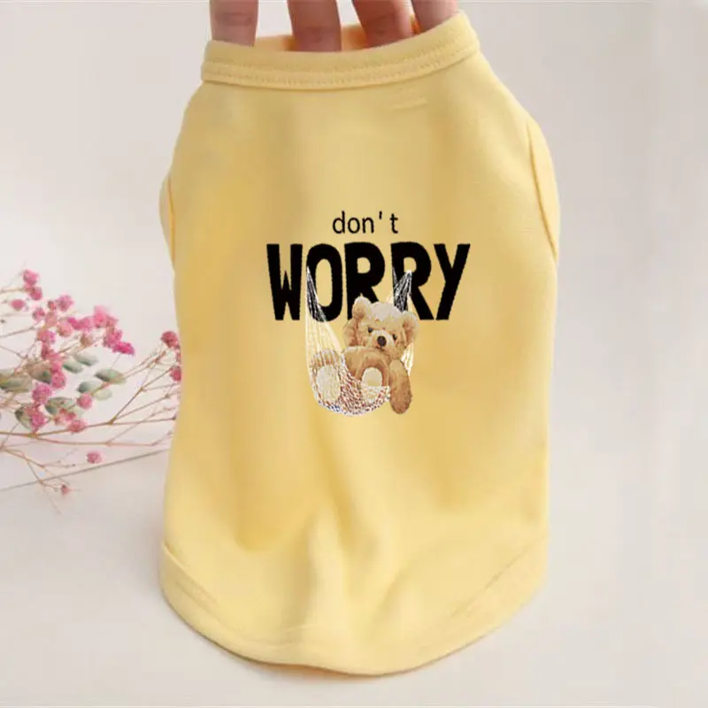 Korean Style Spring Summer Clothes Cat Dog Clothes Thin Pet Sleeveless Vest Teddy Bichon Small Dog Summer Outfit