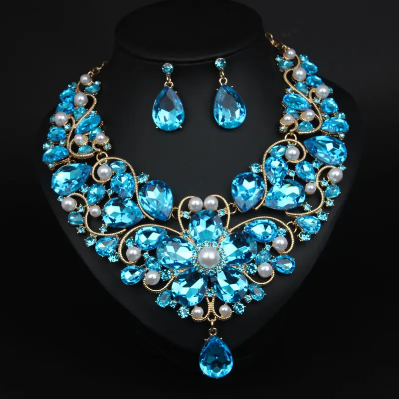 Luxurious Vintage-Style Bridal Jewelry Set with Sparkling Rhinestone Necklace and Earrings - Iridescent Crystal Choker Dangle in Multicolor, Perfect for Weddings & Special Events, Wedding Gifts 5