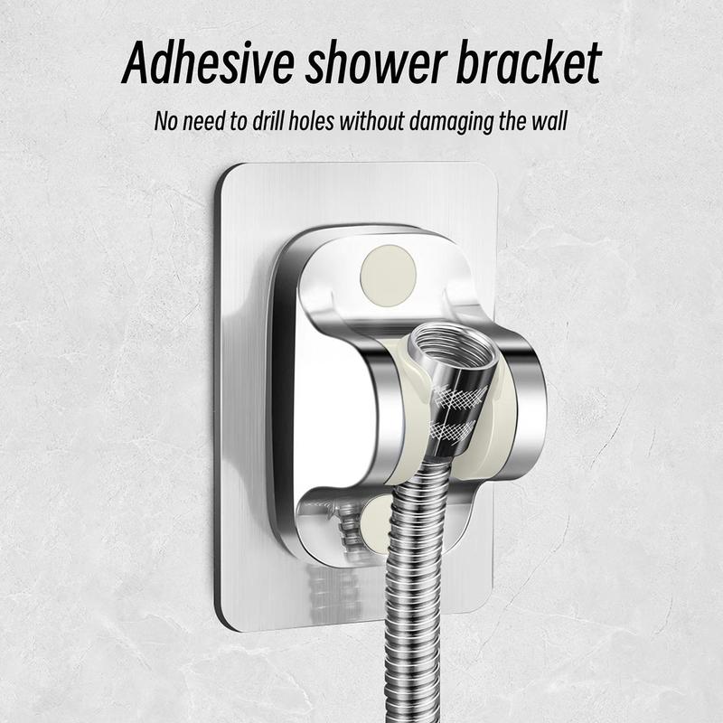 High Pressure Handheld Shower Head, 3pcs/set Including 1.5m Shower Hose & Adhesive Bracket, Large Water Outlet Shower Head with 3 Bathing Modes, Shower Head Set for Bathroom Hotel Salon 8