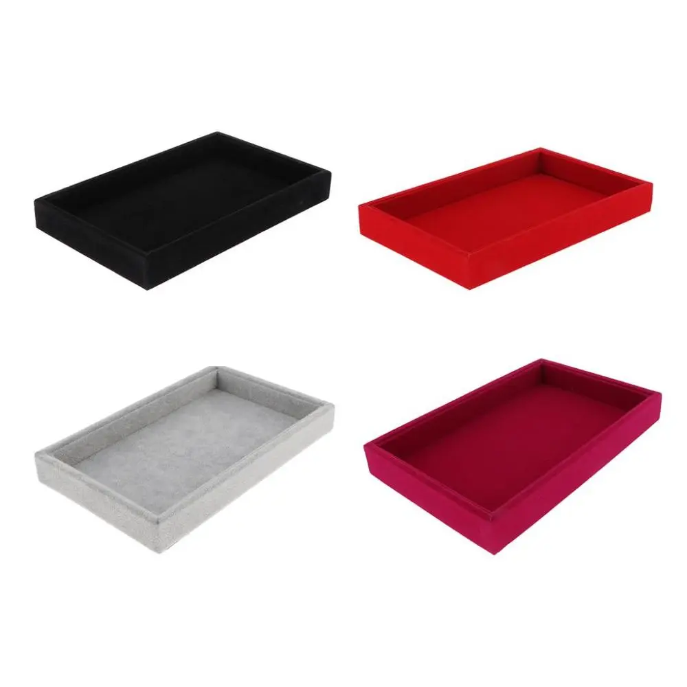 Multifunction Velvet Jewelry Tray Showcase Display Organizer