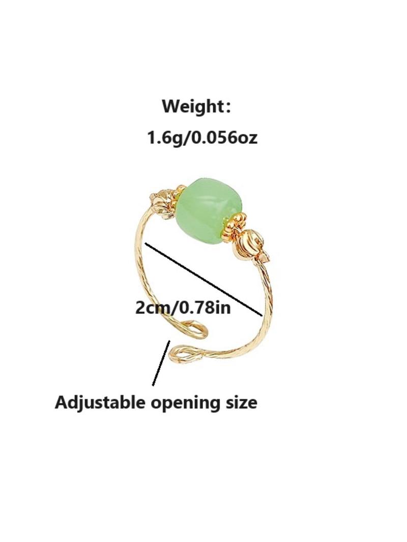 Product Introduction of Minimalist Elegant Ancient Jade Decorative Cuff Ring, Fashion Accessories for Women & Girls, Minimalist Temperament Trendy Exquisite Jewelry for Party 12