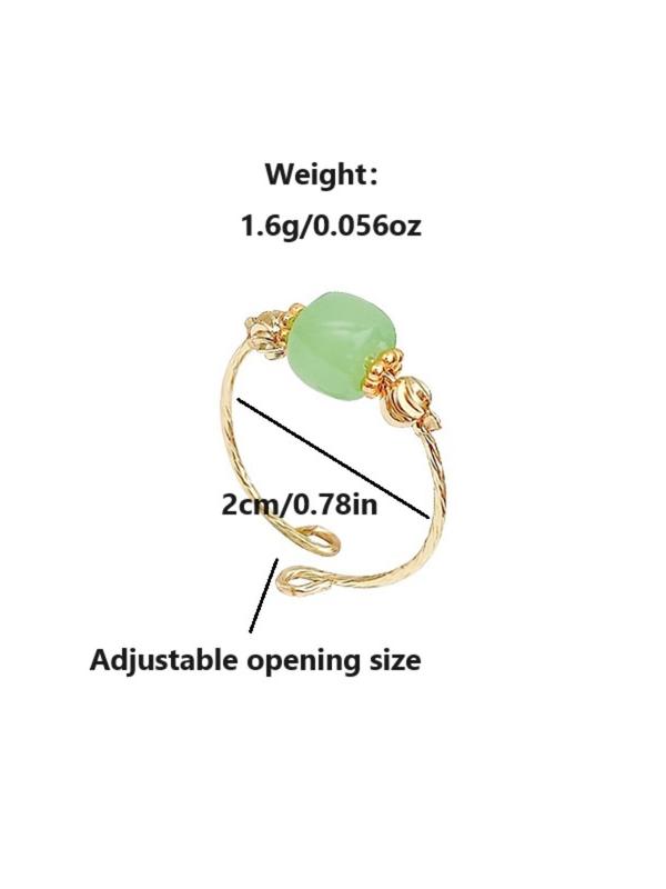 Minimalist Elegant Ancient Jade Decorative Cuff Ring, Fashion Accessories for Women & Girls, Minimalist Temperament Trendy Exquisite Jewelry for Party 2