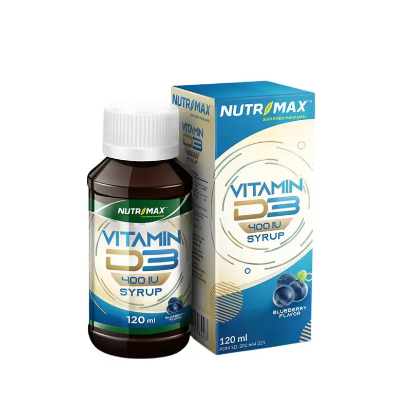 Nutrimax Vitamin Vit D3 Anak Ibu Hamil 400 IU Sirup Kesehatan Tulang Gigi Imunitas Osteoporosis Syrup  - Metamotto 1