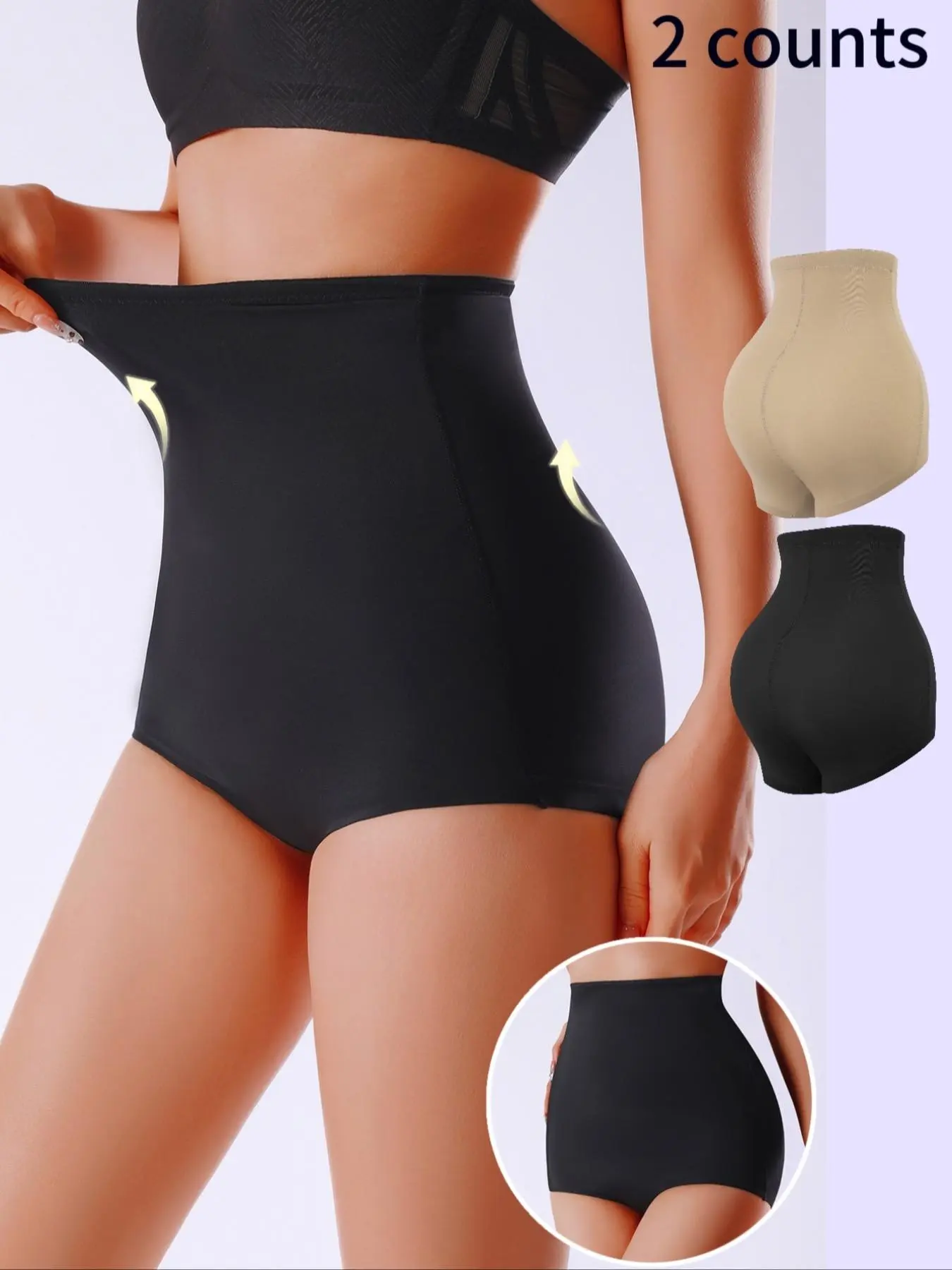 Women's Solid High Waist Shapewear Panty, Breathable Comfortable Tummy Control Butt Lifting Shaper, Ladies Shapewear Bottoms for Daily Wear