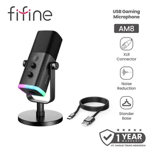 Fifine AM8 USB Microphone for Live Recording Studio Microphone RGB Gaming Microphone For PC Mic for Gaming Mic For Streaming
