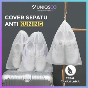 UNIQSOO Tas Serut Sepatu Anti Kuning Pouch Travel Multifungsi Shoes Bag Penyimpanan Cover Sepatu dan Sendal Kantong Sepatu Tali Serut Serbaguna XY089