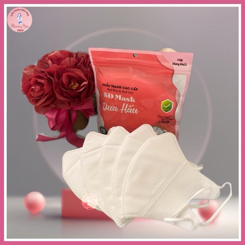 100 CHIẾC KHẨU TRANG 5D DƯA HẤU Người Lớn Kháng Khuẩn Phụ Kiện Nữ Women Accessories Môi Che Mặt polyester trắng khautrang