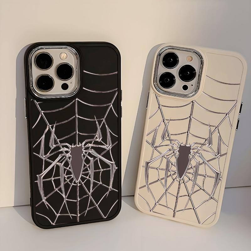 GADGET FUSION CASE Metal SpiderMan iPhone 11 13 12 14 15 Pro 7 8 6 6 S Plus MAX XR XS MAX 7Plus 8Plus SE 2024 iPhone case cangkang berlapis listrik 1