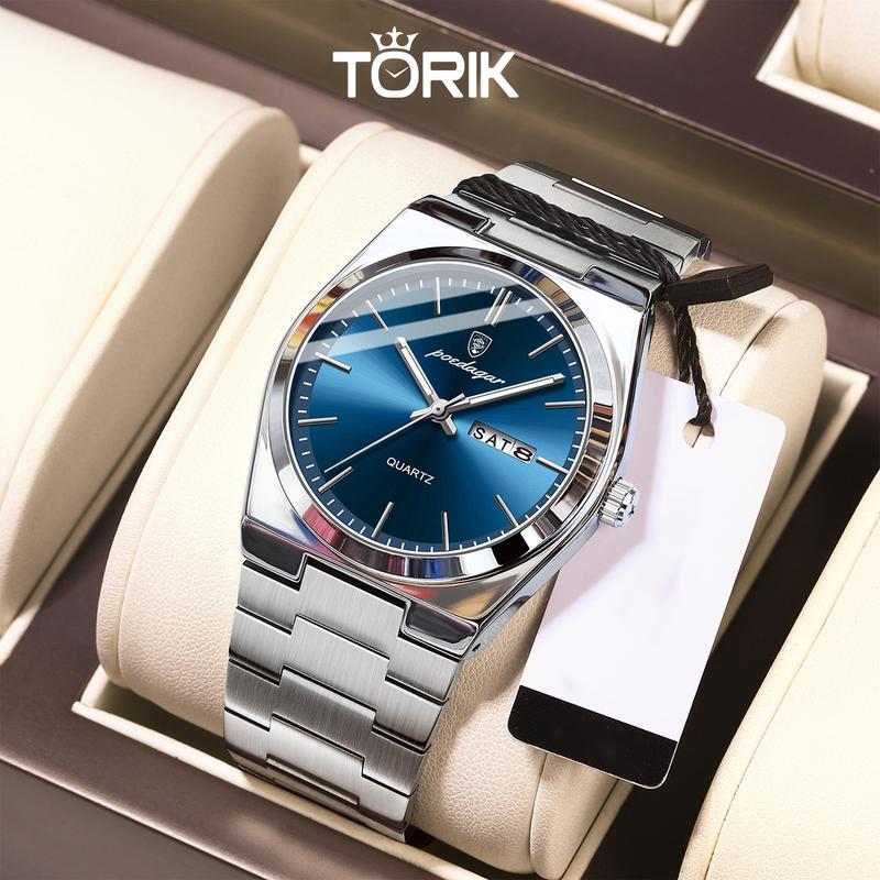 Đồng Hồ Pin Nam Dây Thép Cao Cấp POEDAGAR P930 Tay Nam Máy Nhật Sang trọng Watch Đeo Tay