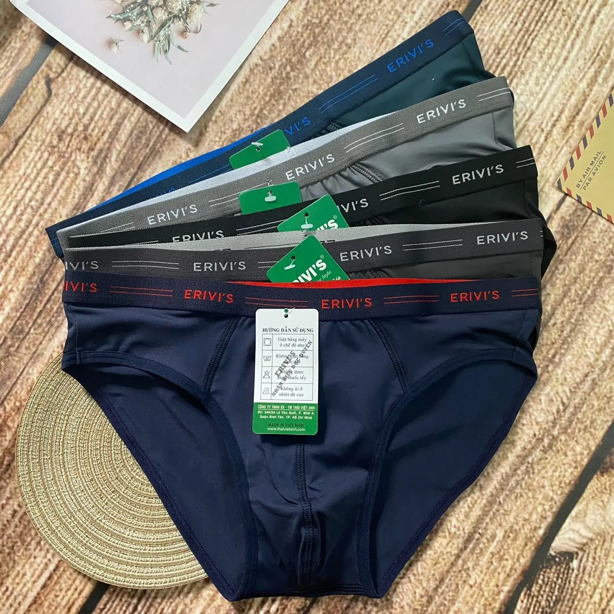 Combo 4,5,6 Quần sịp nam thun lạnh co dãn 4 chiều mềm mát kháng khuẩn, quần lót nam bản lưng nhỏ 2,5cm (MSP 060) Menswear Nhung đồ lót thường