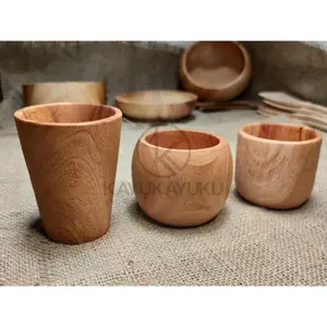 KAYUKAYUKU Gelas Kayu / Mug Kayu / Cangkir Kayu Premium 7 Cm