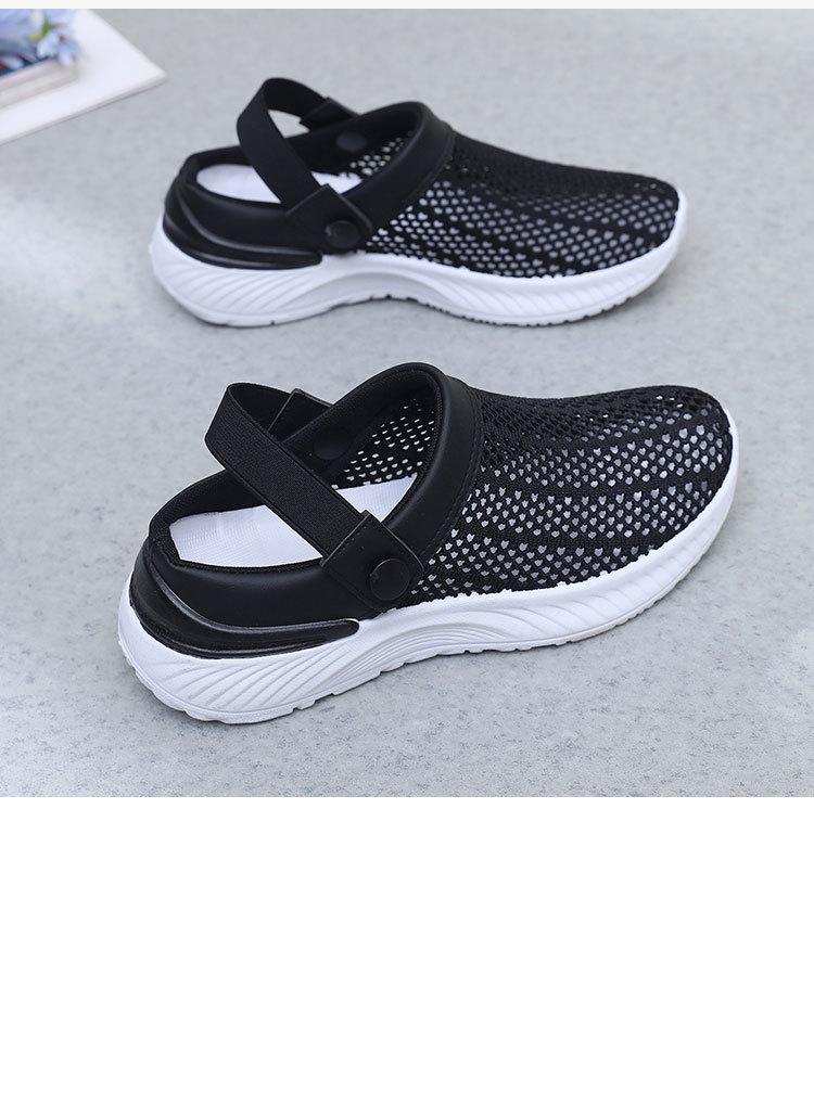 Product Introduction of 2025 Summer Women's Breathable Hollow-out Mesh Shoes Slip-on Lazy Semi Slipper Hole Shoes Fashion Casual Beach Women's Sandals 18