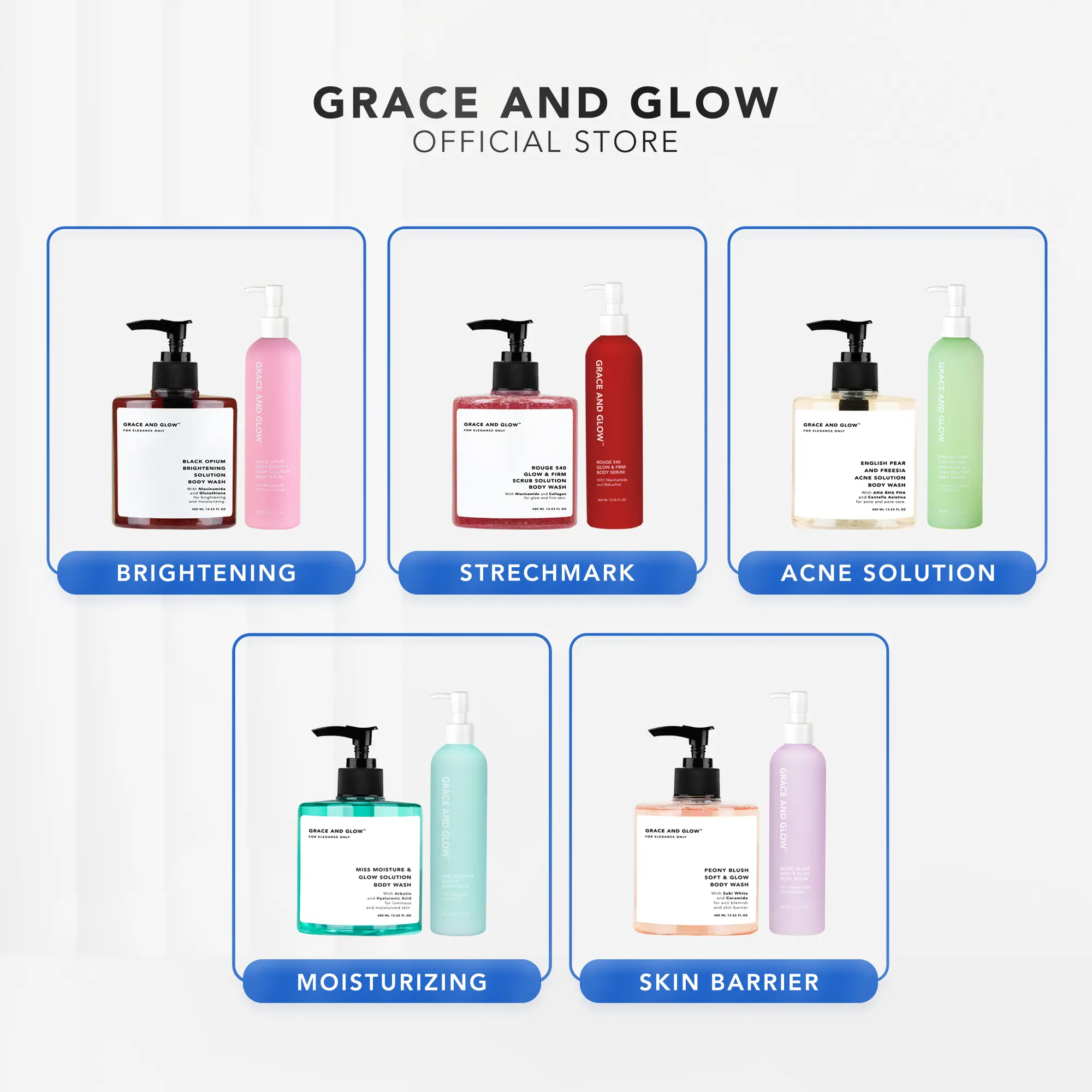 BUNDLE 2in1 Grace and Glow Body Wash + Body Serum All Varian