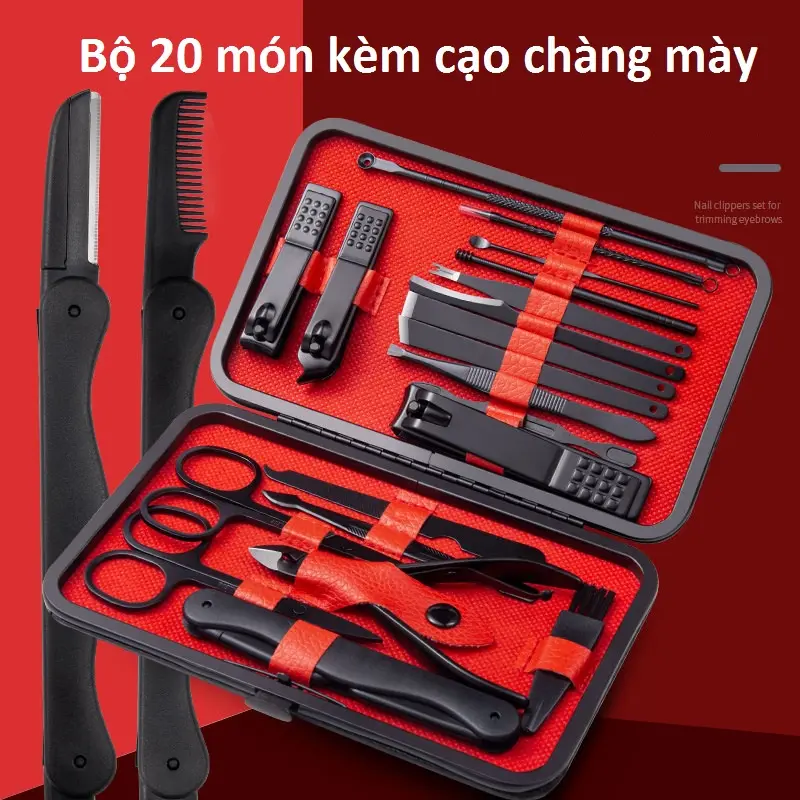 Bộ bâm mống tay 20 món thép không gỉ-bô căt mong tay cao câp Bộ dụng cụ làm móng tay Bộ dụng cụ làm móng chân Nữ