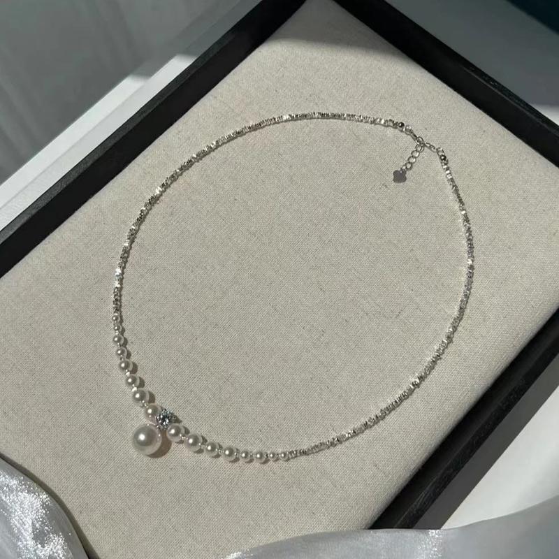 Product Introduction of Vòng Cổ Ngọc Trai Màu Bạc, Kim Cương Giả, Mảnh Nhỏ Dành Cho Phụ Nữ, Thiết Kế Đẹp Phổ Biến Mới, Dây Chuyền Xương Đòn Cao Cấp, Giá Cả Phải Chăng, Vòng Cổ số lượng ít, Trang Sức Chain Jewelry Móc Khoá vòng  phong 4
