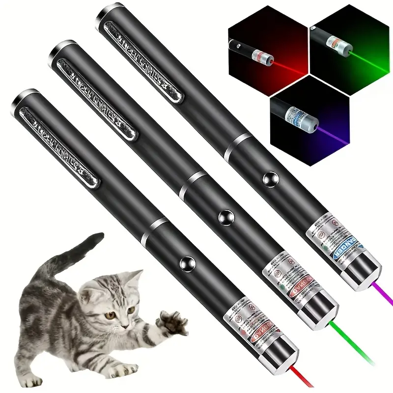 1/2/3 Pieces Tactical Laser Pointer - Red/Green/Purple Beam, Suitable for Airsoft Guns, Rifle Scopes, and Target Practice - Handheld Laser Pointer, Suitable for Night Use, Optical Alignment, and Pet Play 1