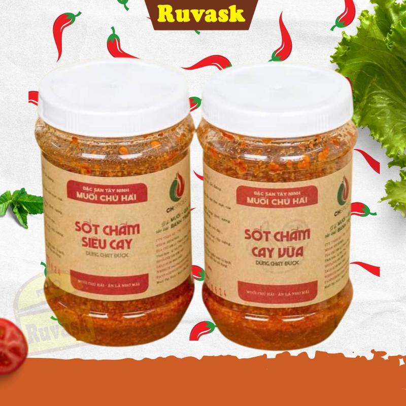 Muối Chú Hải Cay Vừa, Siêu Cay Hũ 500g - Muối Tây Ninh, Muối Chấm Hải Sản, Trái Cây, Hoa Quả, Bánh Tráng - Ruvask