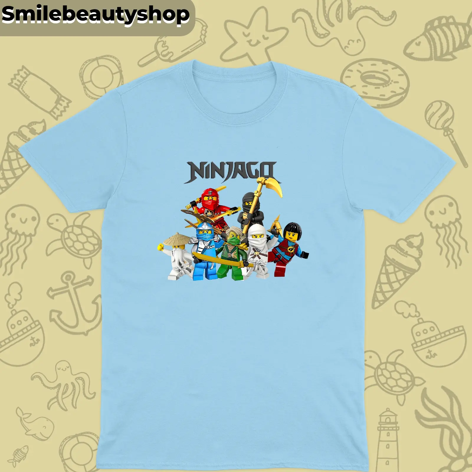BAJU KAOS ANAK MOTIF NINJAGO Fashion cotton combed 30s kaos unisex anak laki laki perempuan Kids