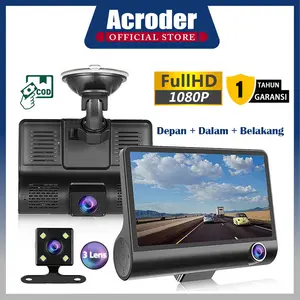 Acroder Dashcam Mobil 3 Cameras 1080p 24 hours Loop Recording Motion Detection