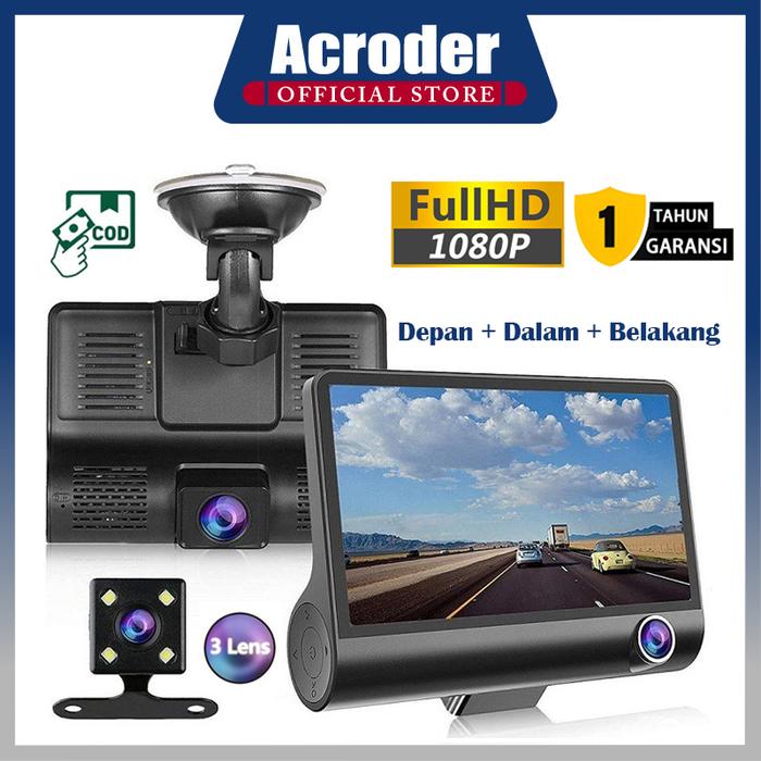 Promo Acroder Dashcam Mobil 3 Cameras 1080p 24 hours Loop Recording ...
