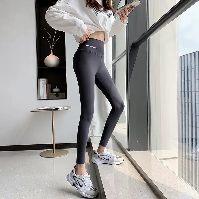 2024 Cropped Shark Pants Spring and Autumn Thin Tight Leggings Women's Outer Wear High Waist Weight Loss Pants Yoga Pants Fitness Cycling Pants