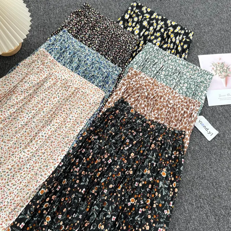 Skirt Plisket Bunga Wanita Korea / Ro Bawahan k Hyget Premium Allsize Dewasa A-Line Fit Motif 2