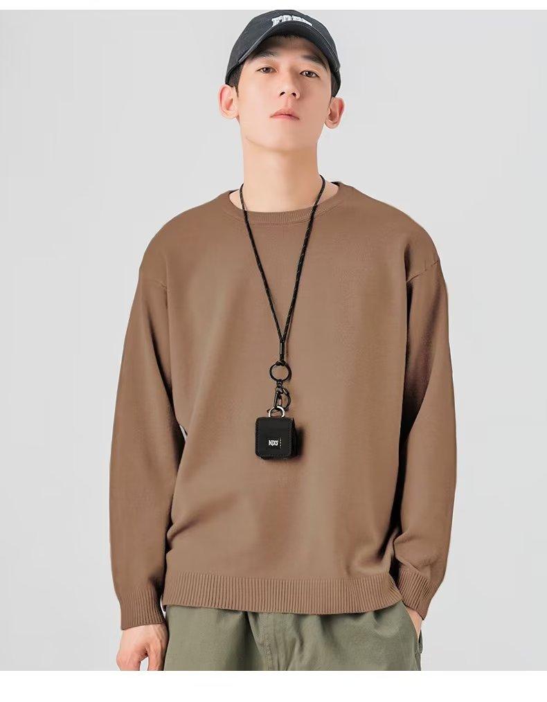Product Introduction of ZOCI 2024 Áo Len Dệt Kim Cổ Tròn Mới Áo Dáng Rộng Thời Trang Phong Cách Hàn Quốc Cho Nam Menswear Shirt 11