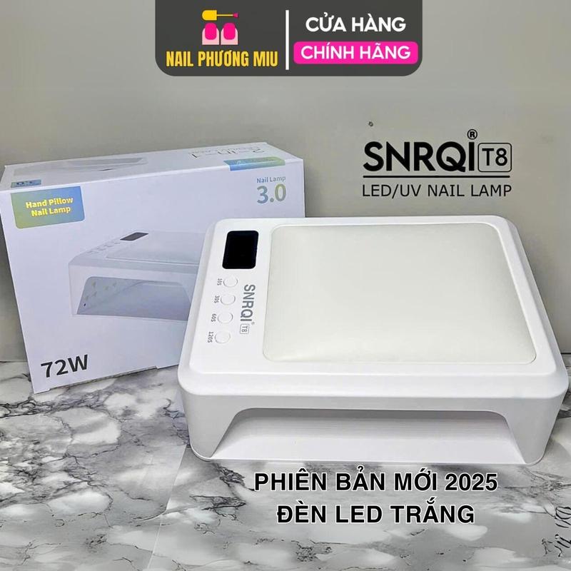 Máy Hơ T8 SNRQI Bản Mới 2025 LED XANH 72W Làm Nail Nhanh Khô Sơn Gel, Bảo Hành 6 Tháng, Khoang Rộng Hơ 2 Tay Cùng Lúc, 4 Chế Độ Hơ, Đệm Kê Tay Êm Ái 60 Bóng LED/UV Nữ Women