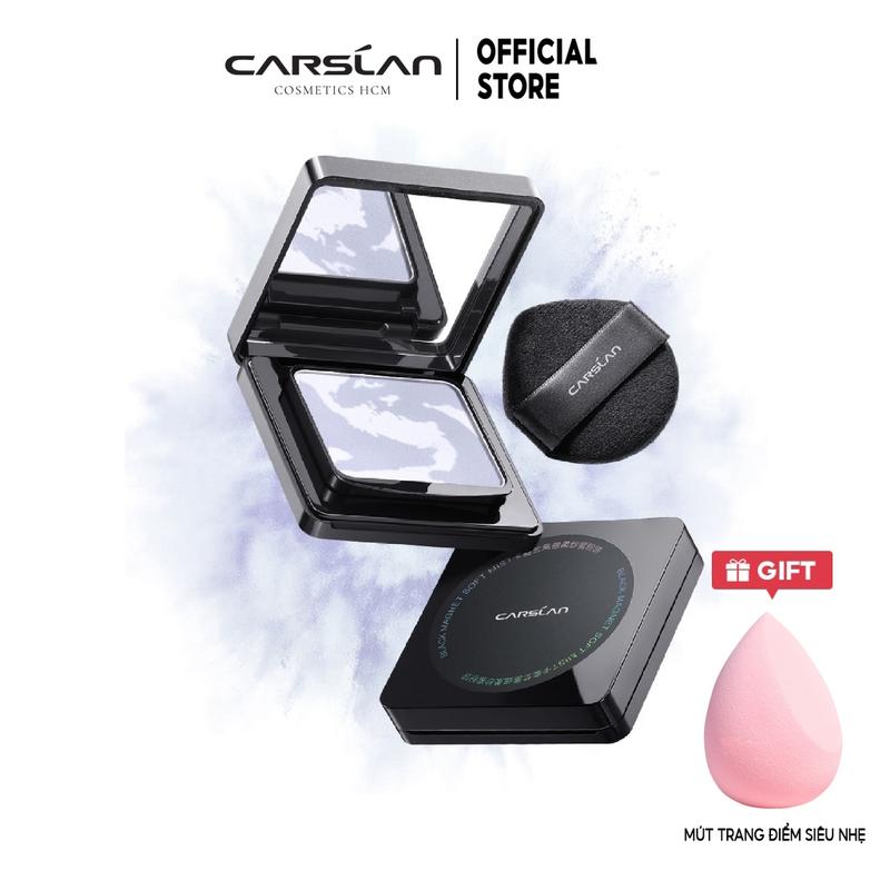[HCM] Phấn phủ phấn nén kiềm dầu CARSLAN lâu trôi kiềm dầu 24h hộp 8g vỏ nam châm