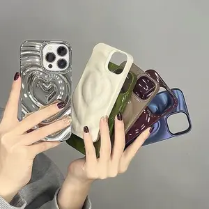 READY!! CASE HEART TEXTURED MATTE PREMIUM IP 15PROMAX 15 15PRO  14PROMAX 14 14PRO 13PRO 13PROMAX 13 12 12PRO 12PROMAX 11