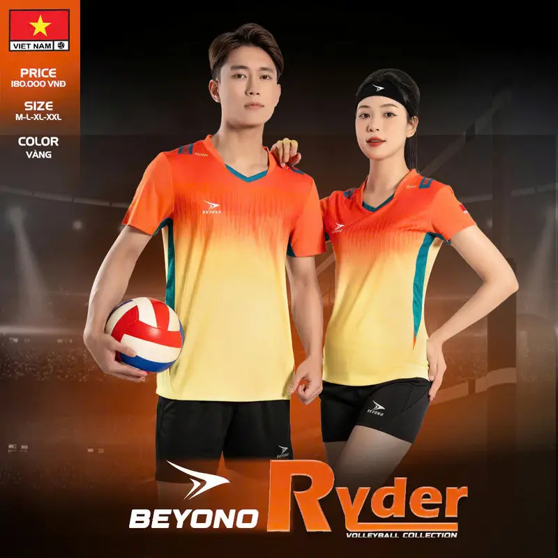 Quần Áo Bóng Chuyền Nam Nữ Beyono Ryder Vàng Thun Mè Cao Cấp Thoáng Khí Thể Thao Đương Đại 0