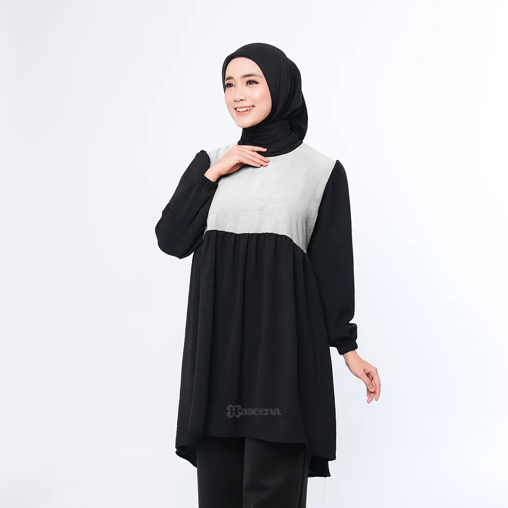 Haseena - Daisha Tunik Two Tone Crinkle Airflow // Tunik Dua Warna Wanita