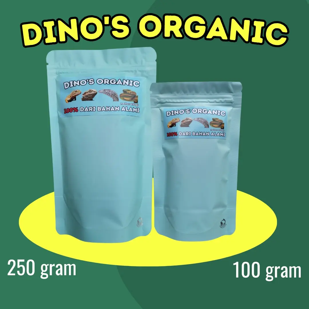Dino's Gutload Organic | Gutload/Suplemen Reptil, Kadal, Gecko, Biawak, Bearded Dragon, Iguana, Kura-Kura, Varanus, Panana, Chameleon, Jangkrik, Ulat Hongkong, Dubia
