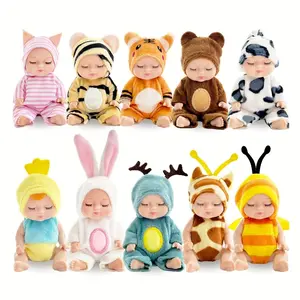 11CM Newborn Perempuan Tidur Mini Lucu Mirip Asli Ukuran 11 Cm Bisa Berputar/Simulasi Boneka Tidur Bayi Kecil /Mainan Boneka Super Mini Baru