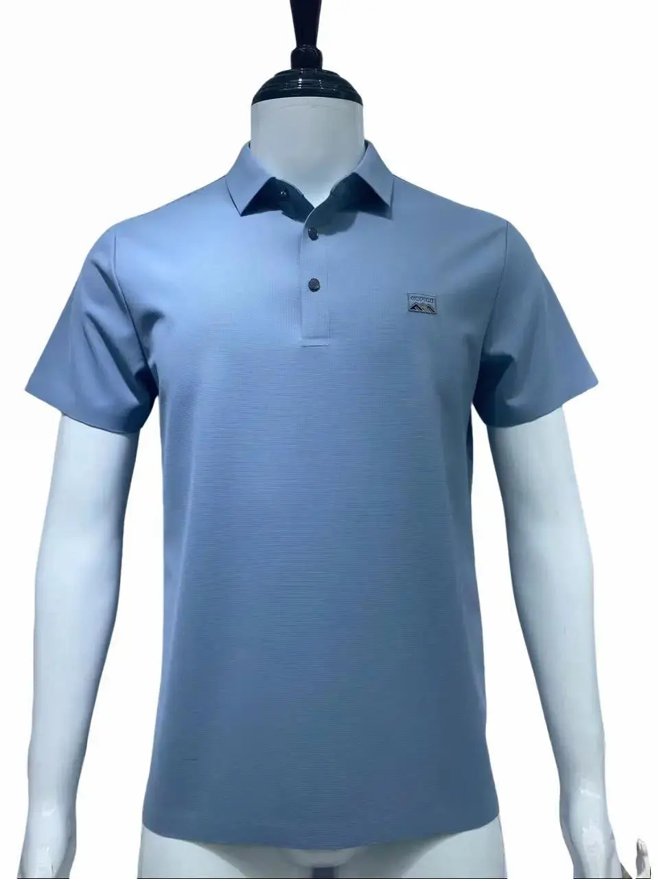 Áo Polo Nam Ép Nhiệt 2867 Hàng QC Cao Cấp 2025 Có Cổ Xu Hướng Thời Trang Menswear Shirt Ghi Xanh Xám - Polyester, Nylon, Viscose