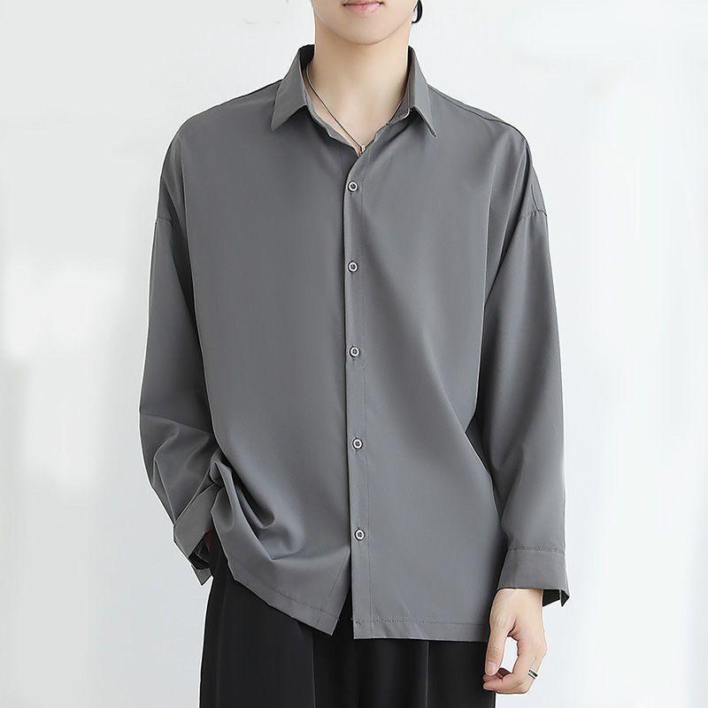 Product Introduction of Áo Sơ Mi Đen Dáng Rộng, Keu GEI, Dành Cho Nam Giới, Tay Áo Dài, Thích Hợp Cho Mùa Hè, Cao Cấp, Phong Cách Ruan Đẹp Trai, Thường Ngày, Áo Sơ Mi Trắng, Hợp Xu hướng, Thích Hợp Cho Bé Trai 8