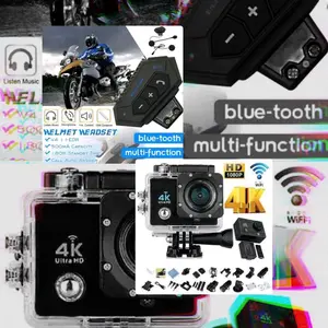 PAKET ACTION CAM KOGAN PLUS INTERCOM WIRELESS BLUETOOTH Camera kamera Memory
