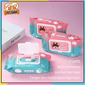 Kucing Handuk Basah ENBLANC 80 pc Tisu Kucinh Tisu Basah Kucing Mata Dan Telinga Pet Wipes Tisu Basah Kucing Anjing Grooming Hewan Murah Handuk Tissue Tissu Wipe Perawatan Tisu Kucing Serba Guna Tisu Kucing 80 pcs Tisu Buat Kucing Malas Mandi