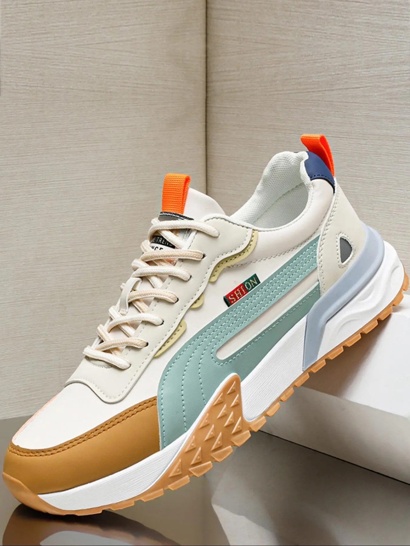 Men's Fashionable  Lace Up Sneakers, Casual Comfortable Breathable Sports Running Shoes, Male All-match Round Toe Chunky Sneakers for Daily Life, Closed