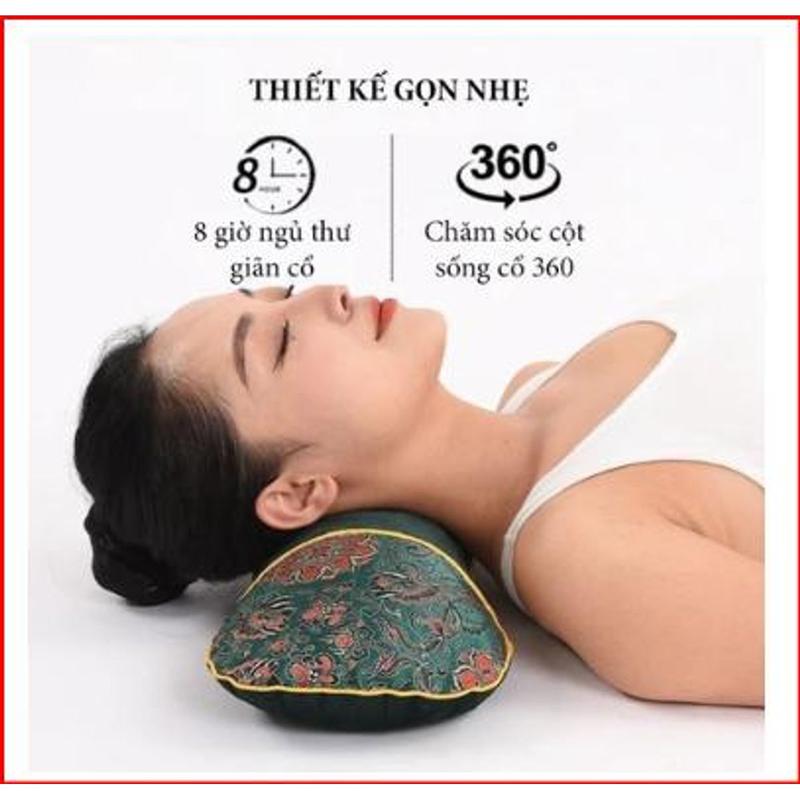 Gối ngải cứu cổ vai gáy cắm điện sưởi ấm giúp giảm đau kê cổ thảo dượċ hương thơm dễ chịu MS06