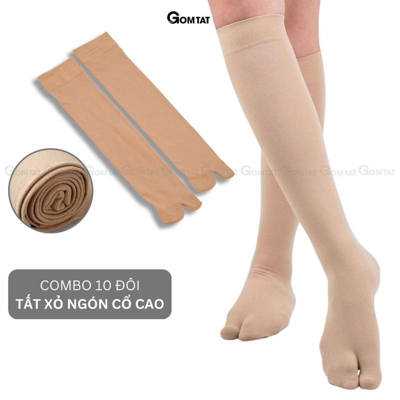 Combo 10 đôi tất nữ xỏ ngón G.V.G cổ dài chống nắng, chất liệu cotton thoáng mát êm chân, Women - LISU-TATNGON-GVGCAO-10DOI