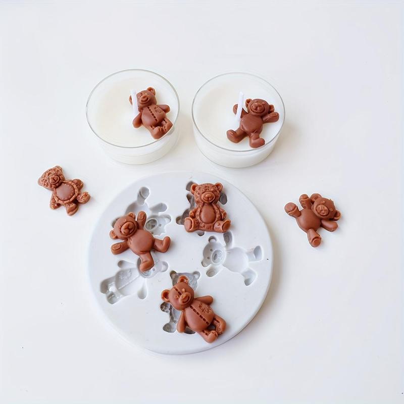 Product Introduction of Mini Bear & Cookie Shaped Silicone Mold, 1 Count Cute Shape Candle Mold, DIY Candle Making Mold, Easy To Release, Suitable for DIY Candle Decor 4